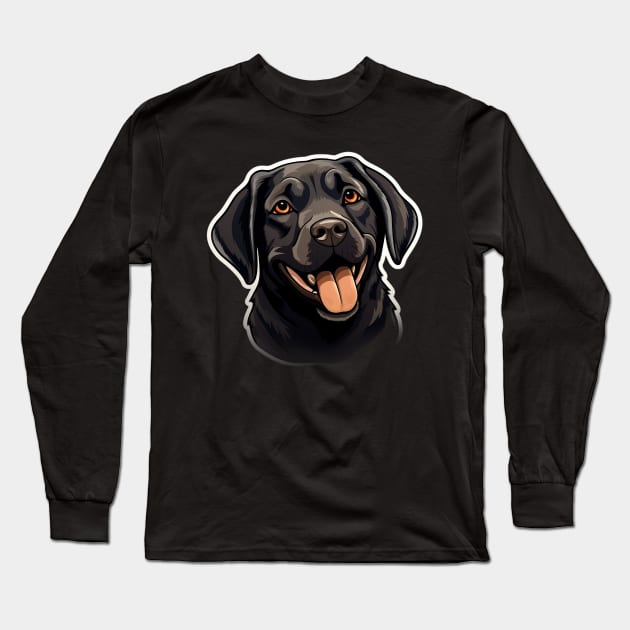 Cute Black Labrador Dog - Dogs Chocolate Labradors Long Sleeve T-Shirt by fromherotozero